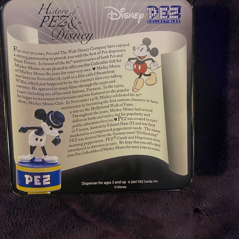 Pez collector tin of Mickey Mouse